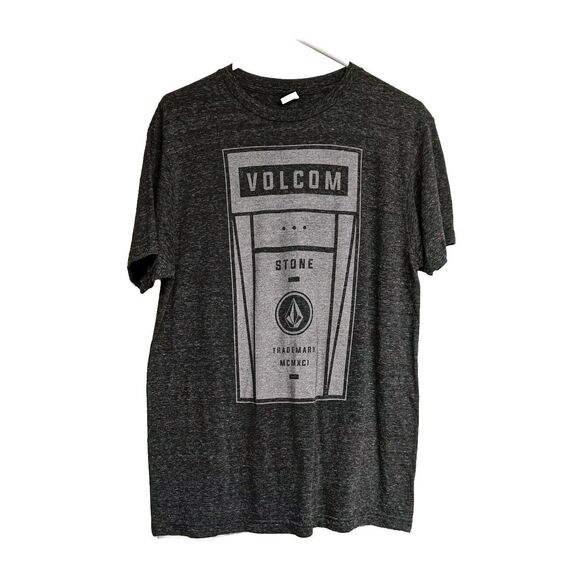 Volcom Shirt Men Medium Pre-Shrunk Charcoal Gray Graphic  Print Tee Crewneck M - Picture 1 of 6
